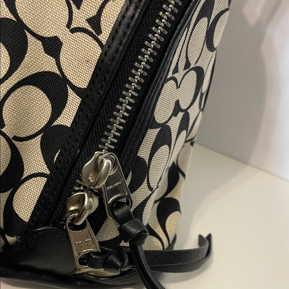 Coach Black and Tan Signature Satchel - Picture 8 of 16